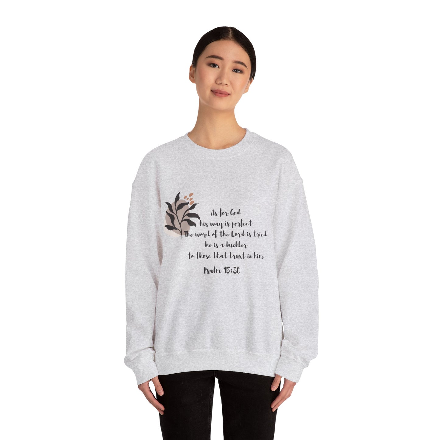Faith-Inspired Crewneck Sweatshirt - Psalm 18:30