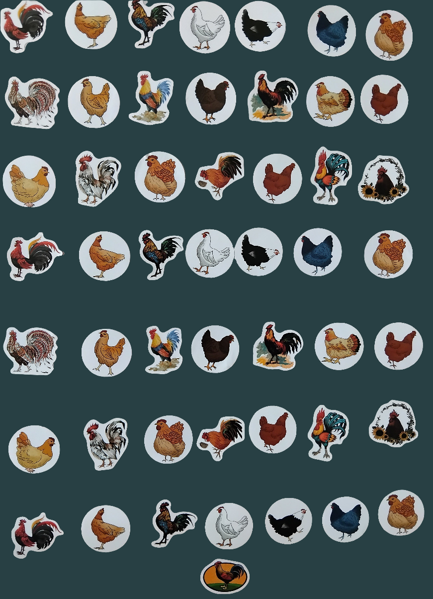 Hen-tastic Collection: 50 Cute Chicken & Cockerel Stickers