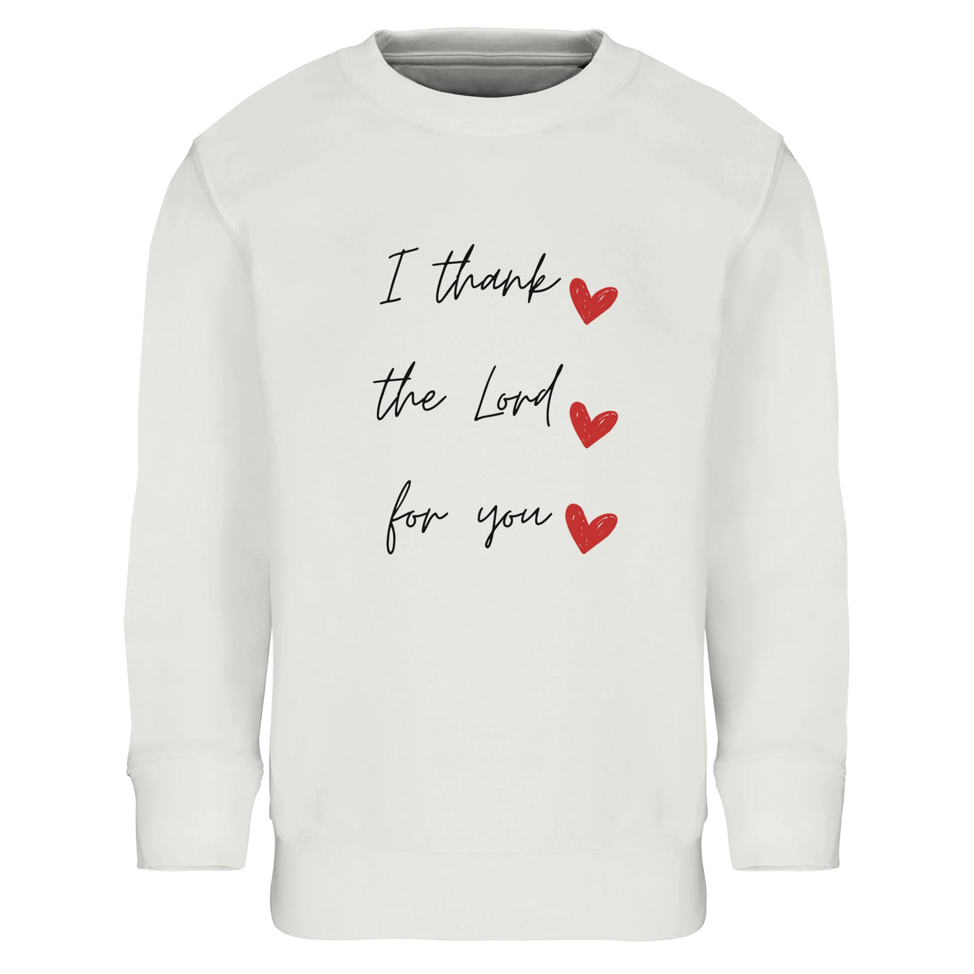 Kids Eco-Friendly Sweatshirt – 'I Thank the Lord for You' Cute Jumper - MountZionGifts
