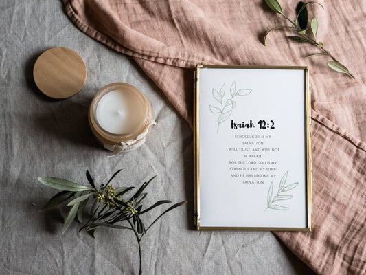 ISAIAH 12:2 Bible Verse Print | Nursery | Baptism Gift | Christian Home Decor | Scripture Printable | Wall Art | INSTANT DOWNLOAD - MountZionGifts