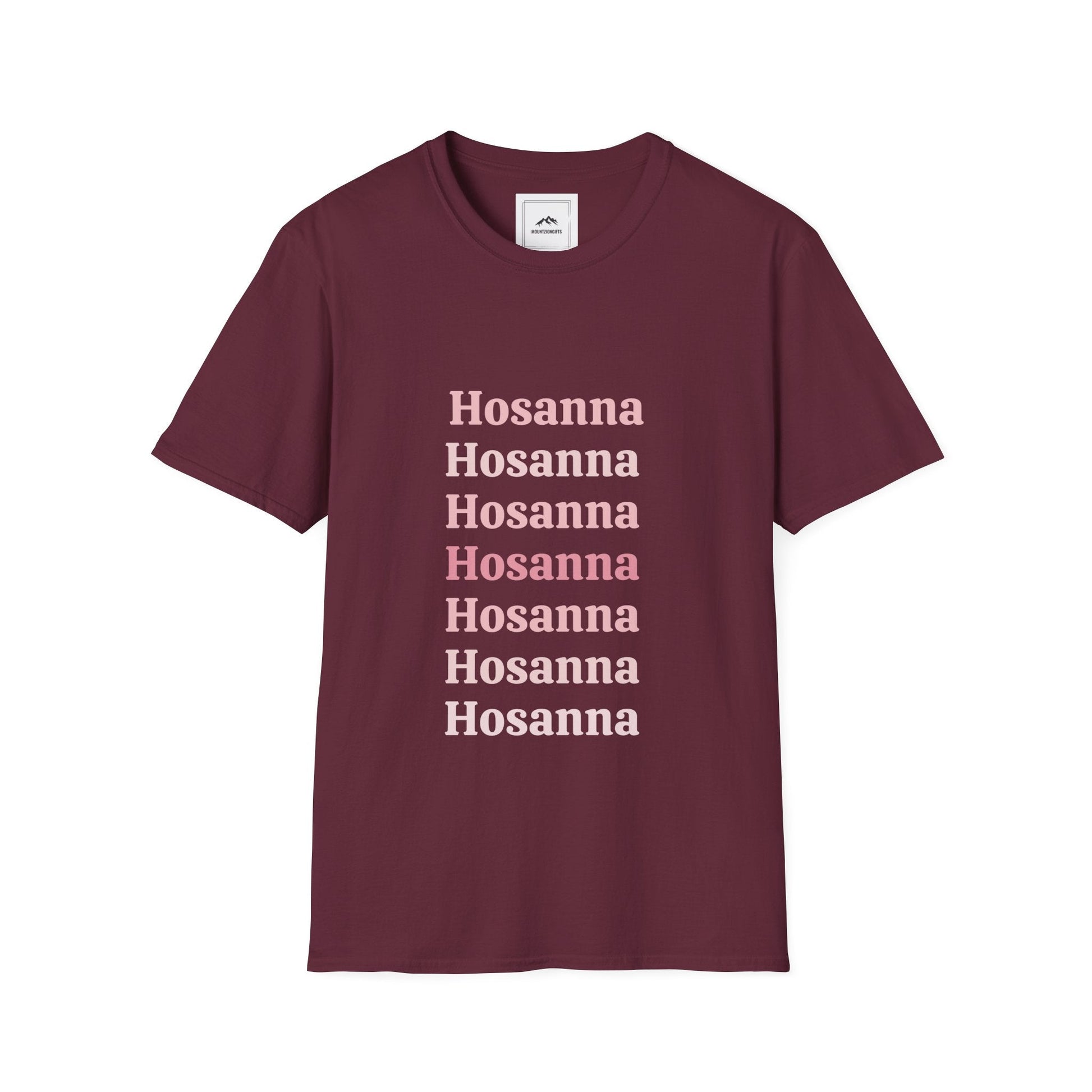 Burgundy Hosanna Crewneck T-Shirt - MountZionGifts
