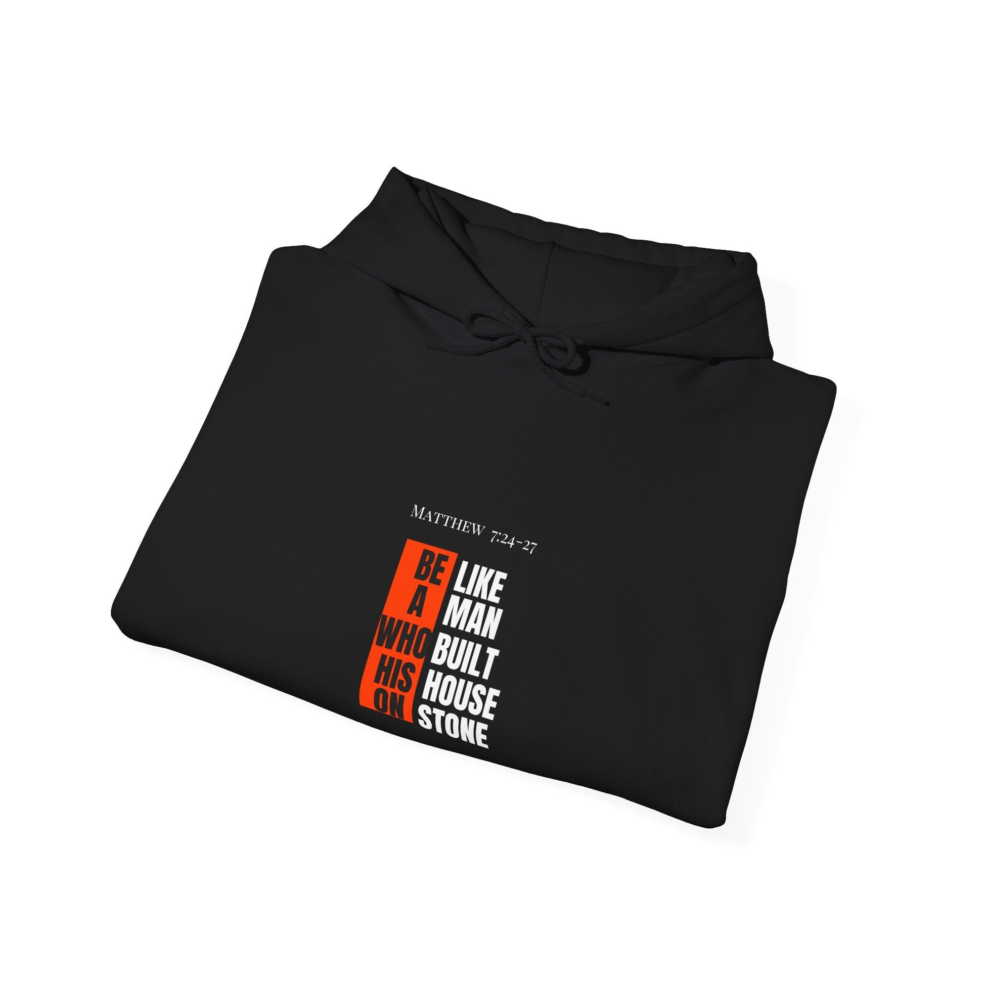 Black Built on Stone Hoodie - MountZionGifts