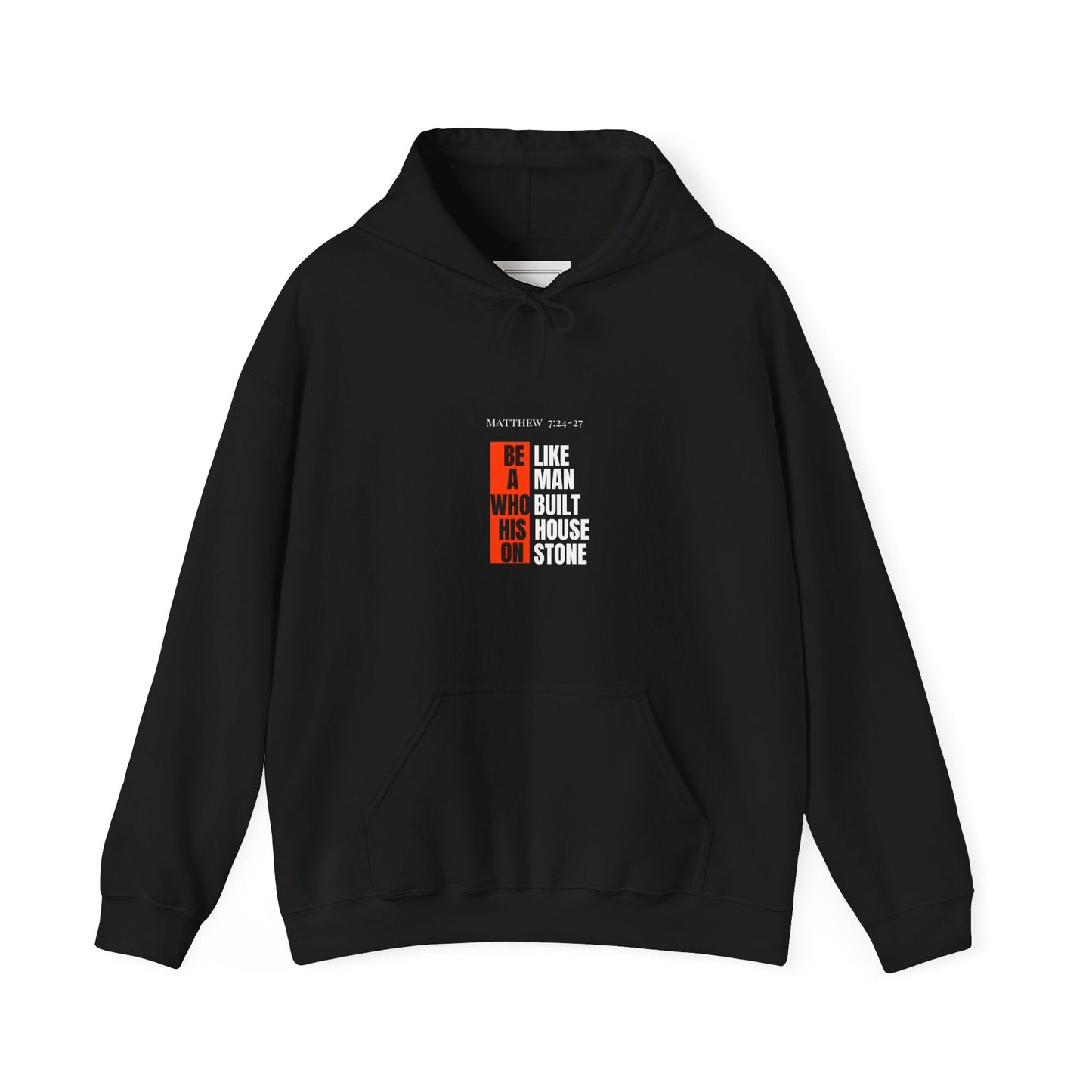 Black Built on Stone Hoodie - MountZionGifts