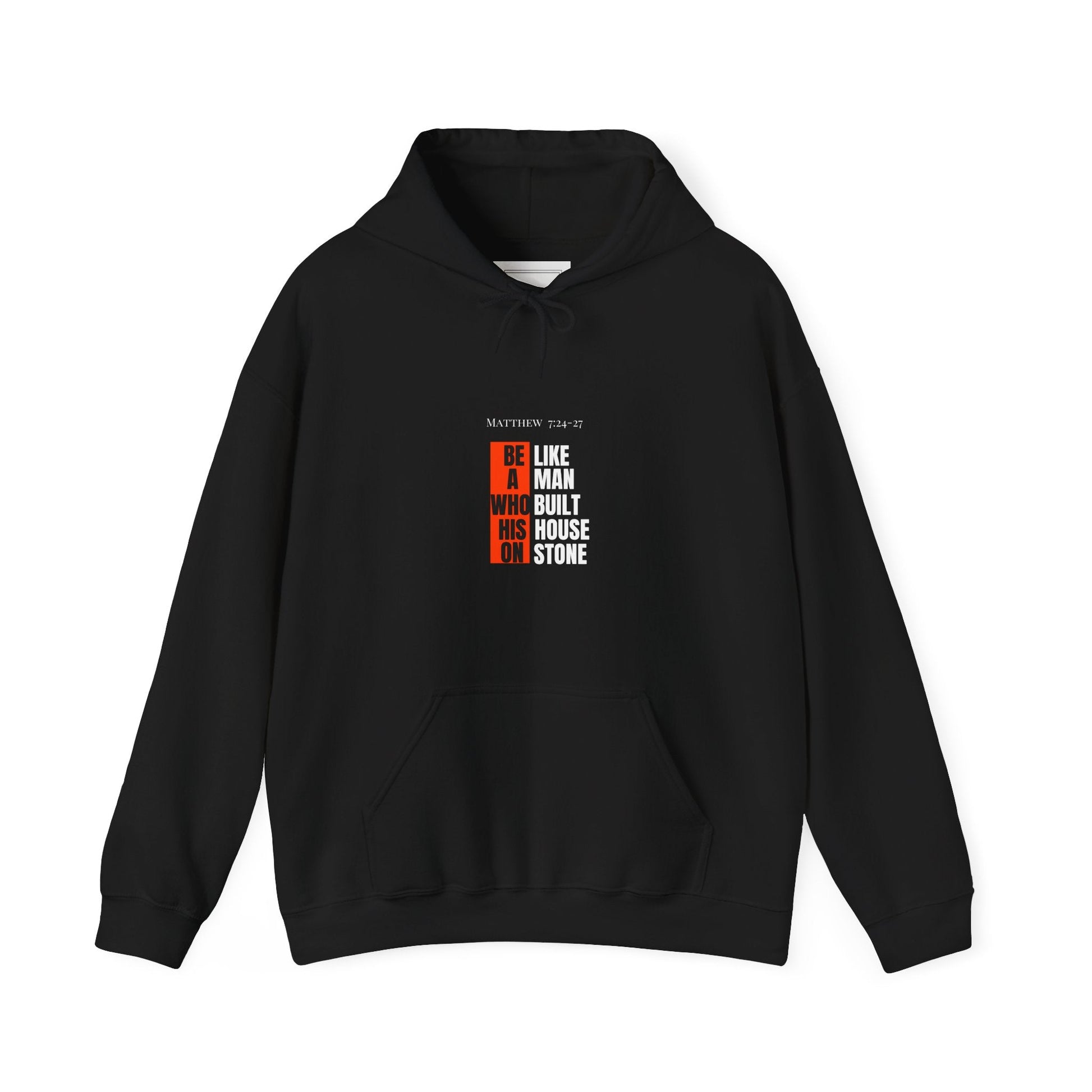 Black Built on Stone Hoodie - MountZionGifts
